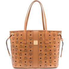 Brown - Leather Handbags MCM Reversible Liz Visetos Shopper Medium - Cognac