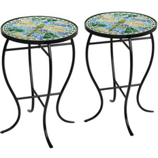 Garden Table Dragonfly Scene Black