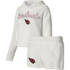 Cotton Pajamas Concepts Sport Women's White Arizona Cardinals Fluffy Pullover and Sleep Set White