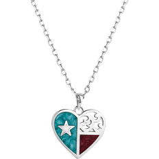 Montana Silversmiths Love for Texas Necklace - Silver/Turquoise/Red