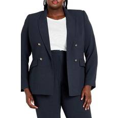 City Chic Blue - Women Outerwear City Chic Kiana Double Breasted Blazer