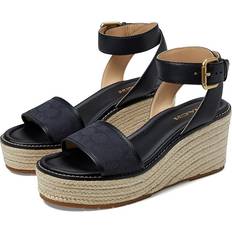 Coach Espadrilles Coach Women's Katherine Espadrille Wedge Sandals Black Signature Canvas