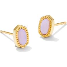 Kendra Scott Earrings Kendra Scott 14k Gold-Plated Oval Stone Stud Earrings Pink Opalite Crystal