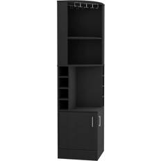 Liquor Cabinets Cairo Corner Black Liquor Cabinet 18.4x71.1"