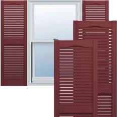 Windows Ekena Millwork 12 25 Lifetime Vinyl Standard Cathedral Top Center Louvered