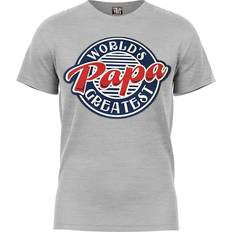 Tops fresh tees World's Greatest Papa T-Shirt Father's Day Shirt Funny Gifts for Husband Dad Grandpa Small, Heather Grey