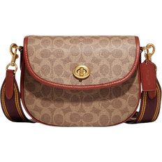 Coach Willow Saddle Bag In Signature Canvas - Brass/Tan/Rust