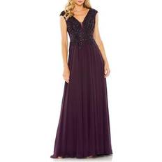 Mac Duggal Dresses Mac Duggal Embellished-Top Gown Aubergine