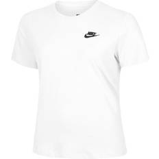 Weiß Bekleidung Nike Sportswear Club Essentials T-shirt - White/Black