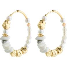 Pilgrim Force Hoop Earrings - Gold/White