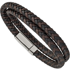 Chisel Braided Wrap Bracelet - Silver/Brown/Black