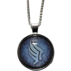 Mass Effect N7 Paragon Logo Pendant Necklace - Silver/Blue
