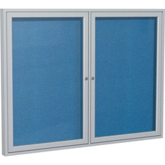 Blue Bulletin Boards Ghent Enclosed Bulletin Board Outdoor 2 Door 60x48"