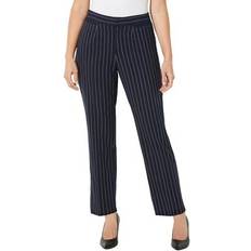 Pants & Shorts Catherines Plus Women's Right Fit Moderately Curvy Slim Leg Pant in Midnight White Pinstripe Size WP