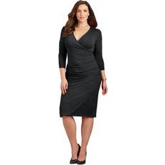 Dresses Catherines Plus Women's Curvy Collection Wrap Dress in Black Size 3XWP