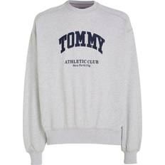 Tommy Hilfiger Dame Gensere Tommy Hilfiger Varsity Garment Dyed Boxy Sweatshirt GREY