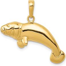 Gold - Men Charms & Pendants 14k Yellow Gold Solid Polished Manatee Pendant Charm