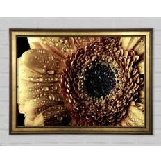 Ebern Designs Gerbera Vintage Gold Bild 118.9x84.1cm