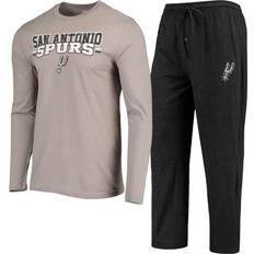 Cotton Pajamas Concepts Sport Men's Gray/Black San Antonio Long Sleeve T-Shirt & Pants Sleep Set