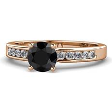 TriJewels Engagement Ring - Rose Gold/Black/Diamond