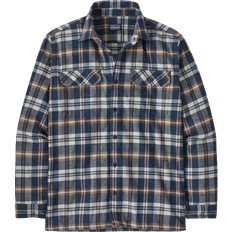 Long Sleeved Organic Cotton Midweight Fjord Flannel Shirt - Fields/New Navy