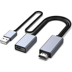 Nördic HMDP-106 Displayport 1.2 - HDMI 2.0/USB A Power Adapter F-M 0.5m