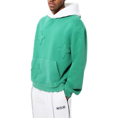boohooMAN Oversized Applique Prinited Hoodie - Green