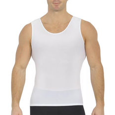 Insta Slim Men's Power Mesh Compression Muscle Tank Top - White