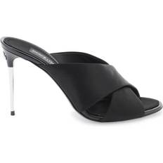 Dolce & Gabbana Women Heels & Pumps Dolce & Gabbana Satin Mules With Metal Heel.