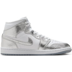 Nike Air Jordan - Women Sneakers Nike Air Jordan 1 Mid SE W - White/Wolf Grey/Metallic Silver