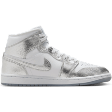Nike Air Jordan Shoes Nike Air Jordan 1 Mid SE W - White/Wolf Grey/Metallic Silver
