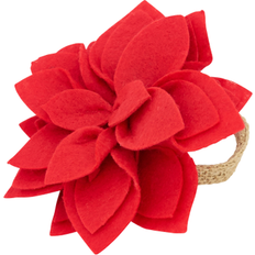 Red Napkin Rings Saro Felt Blossom Set Napkin Ring 4