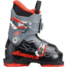 Nordica Speedmachine J2 Durable Comfortable Warm Ski Boots with 2 Buckles & Weight Adjuster - ‎Black/Anthracite/Red