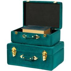 Green Chests Vintiquewise Suitcase Treasure Chest