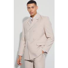 Beige - Men Blazers boohooMAN Mens Double Breasted Blazer Beige