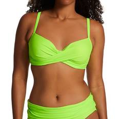 Pour Moi Free Spirit Lightly Padded Underwired Twist Front Bikini Top - Green