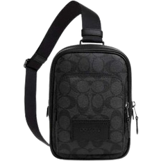 Coach Track Pack 14 In Signature Canvas - Gunmetal/Charcoal/Black