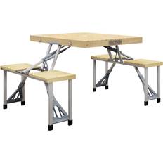 Holz Campingtische OutSunny Foldable Picnic Table With Bench