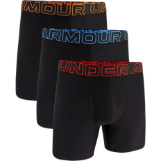 Under Armour Men's Performance Tech 6" 3-pack Boxerjock - Black/Phoenix Fire