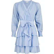 L Kjoler Neo Noir Ada S Voile Dress - Light Blue