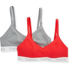 Hanes Red Bras Hanes Women's Triangle Bralette pack in Red Stone/Heather DHO101 HerRoom.com