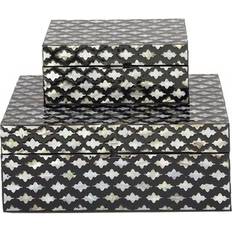 Black Small Boxes "Langley Keifer Mother of Pearl 2pcs