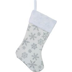 Stockings Northlight 20in White Silver Snowflakes Christmas One