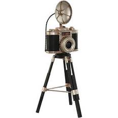 Home ESPRIT Vintage Camera Black/Silver Pyntefigur 37cm