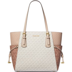 Michael Kors Voyager Small Color Block Logo Tote Bag - Optic White/Ballet