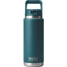 Water Containers Yeti 26 oz. Rambler Bottle with Color-Matched Straw Cap, Agave Teal Green