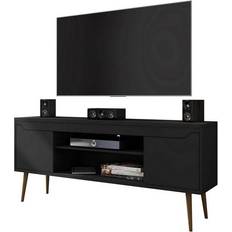 Black TV Benches Manhattan Comfort Bradley Black TV Bench 63x14.2"