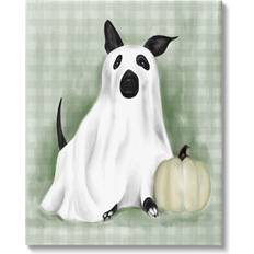 Interior Details Stupell Industries Dog Ghost Halloween Costume Canvas Framed Art