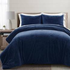 Lush Decor Modern Solid Ultra Soft Fur Light Weight All Bedspread Blue