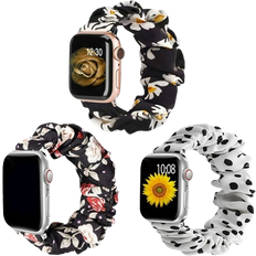 Almnvo Printed Elastic Solo Loop Band for Apple Watch 40/38/41/42/44/45mm 3-Pack